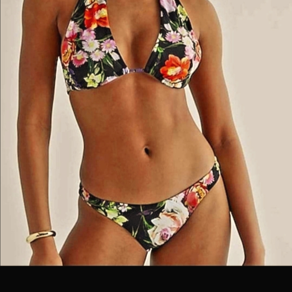 Convertible Halter Neck Swim Top and Swim Bottoms